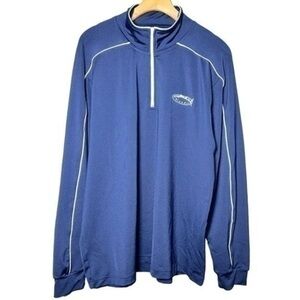 Bluefin Men’s Size L Navy Blue Contrast White Performance 1/4 Zip Pullover Shirt
